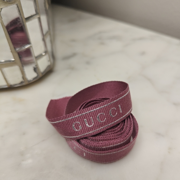 Gucci Mauve Pink & Silver 70" Ribbon - Picture 2 of 4